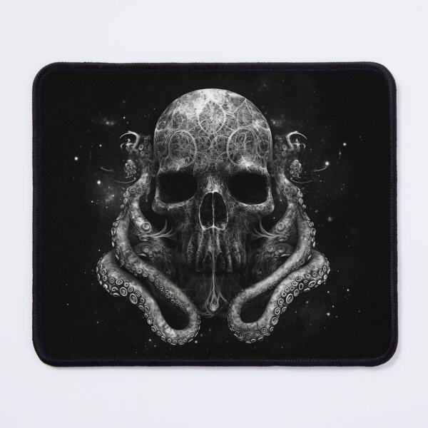 Item preview, Cthulhu's Enigma - Vintage Skull with Tentacled Veil designed and sold by Adam Arts.
