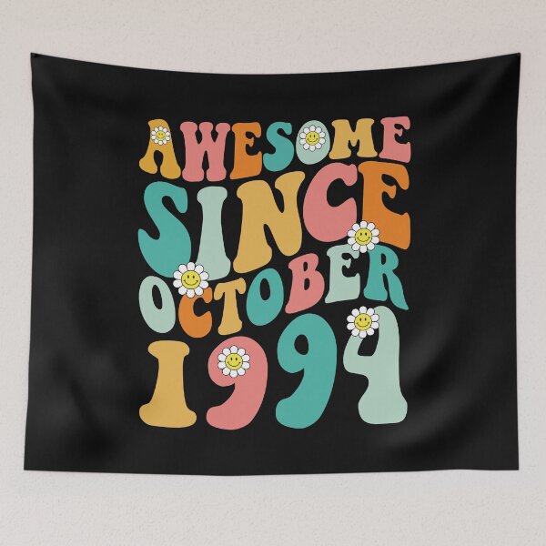 Item preview, Awesome Since October 1994 | Made In 1994 | Retro Groovy Birthday designed and sold by Christina-grich.