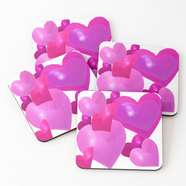 Item preview, Hand Painted Watercolor Pink and Purple Hearts - Hand drawn designed and sold by Victoria Rose.