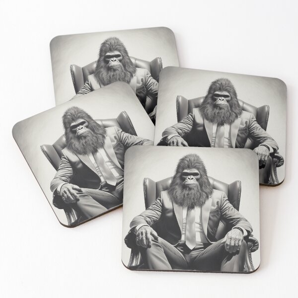 Item preview, Bigfoot Boss in Business Suit on Chair Art designed and sold by redstar19.