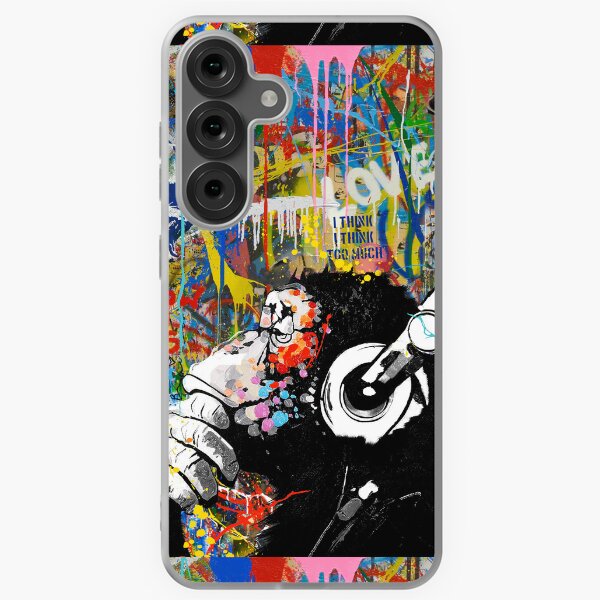 Item preview, Monkey Thinker - Banksy Colorful Street Art -  DJ Chimp designed and sold by Teecha.