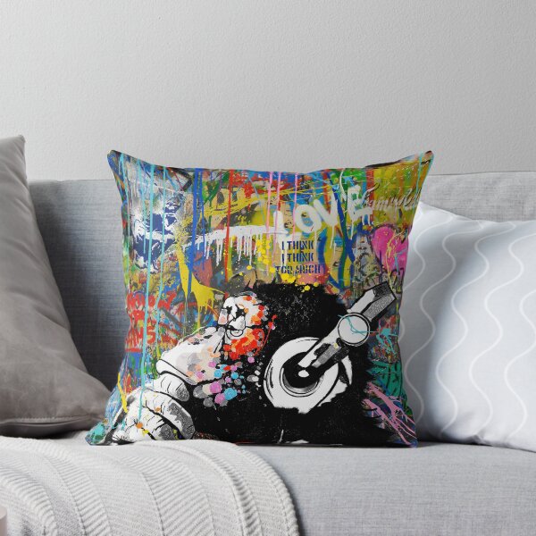 Item preview, Monkey Thinker - Banksy Colorful Street Art -  DJ Chimp designed and sold by Teecha.