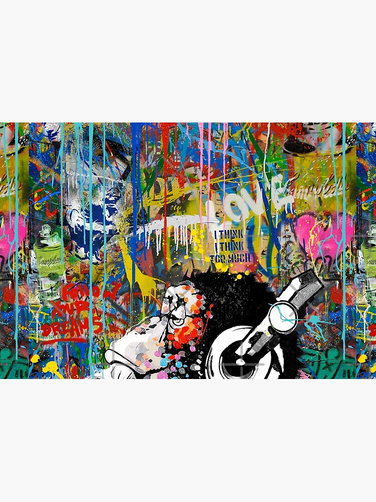 Thumbnail 3 of 3, Journal, Monkey Thinker - Banksy Colorful Street Art - DJ Chimp designed and sold by Teecha.