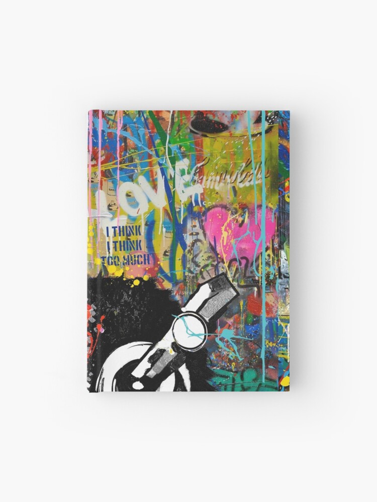 Thumbnail 1 of 3, Journal, Monkey Thinker - Banksy Colorful Street Art - DJ Chimp designed and sold by Teecha.