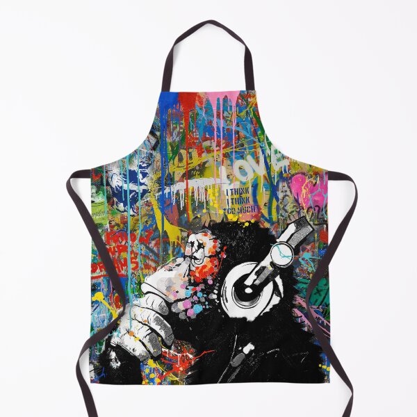 Item preview, Monkey Thinker - Banksy Colorful Street Art - DJ Chimp designed and sold by Teecha.
