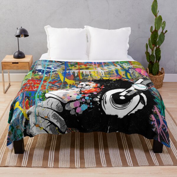 Item preview, Monkey Thinker - Banksy Colorful Street Art -  DJ Chimp designed and sold by Teecha.
