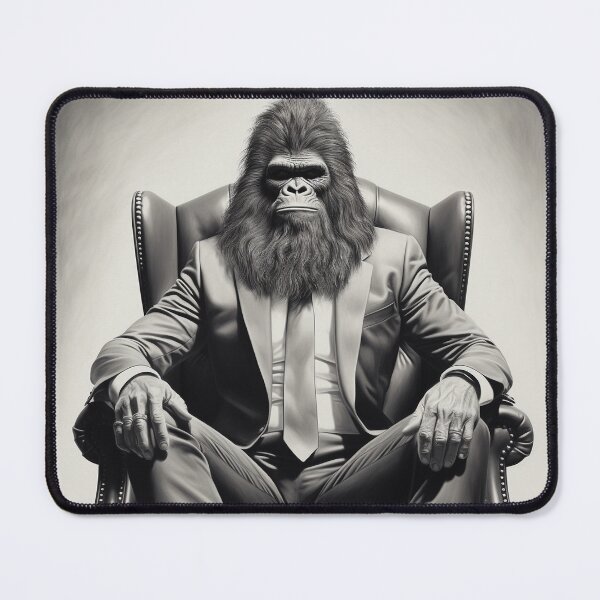 Item preview, Bigfoot Boss in Business Suit on Chair Art designed and sold by redstar19.