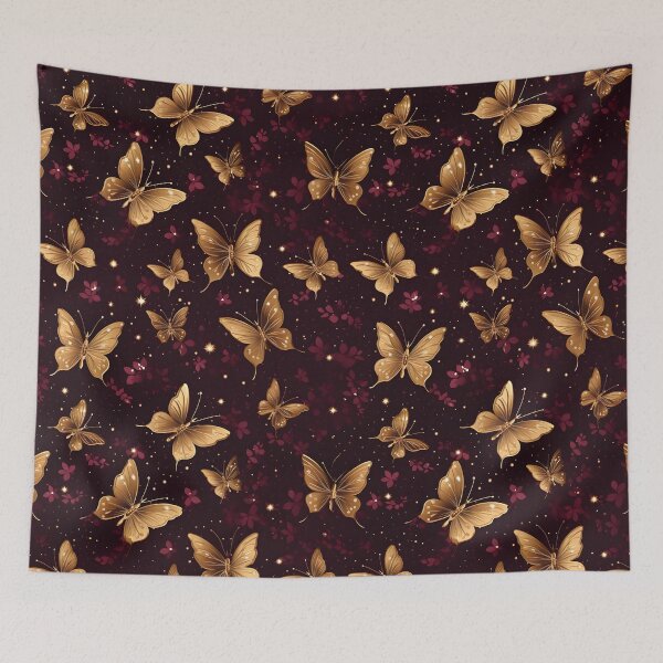Item preview, Opulent Elegance: Goldleaf Glitter Butterfly and Snowflake Seamless Pattern designed and sold by AlienSkinEyes.