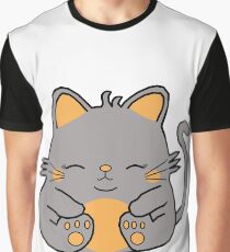 Cute Kitty Cat - Grey Graphic T-Shirt