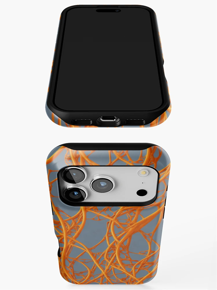 Thumbnail 3 of 4, iPhone Case, Abstract Orange vines pattern designed and sold by Rothnaric.