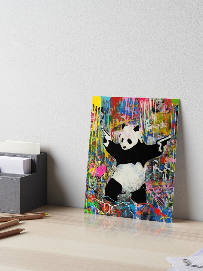 Panda With Guns Stick Em Up - Urban Pop Art Banksy