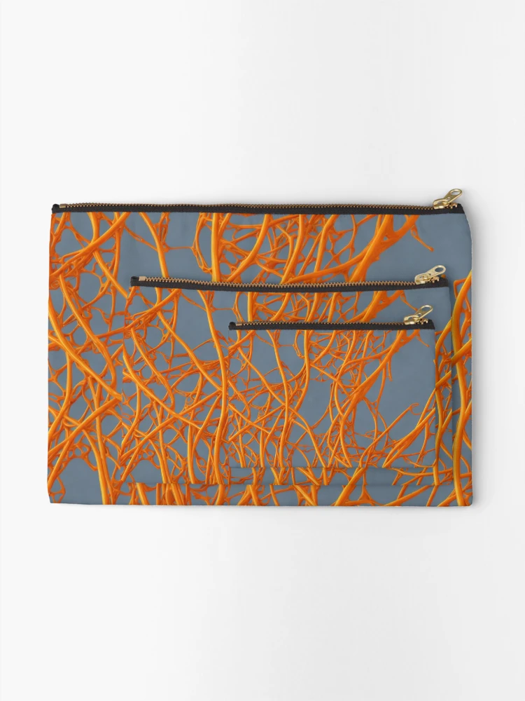 Thumbnail 2 of 4, Zipper Pouch, Abstract Orange vines pattern designed and sold by Rothnaric.