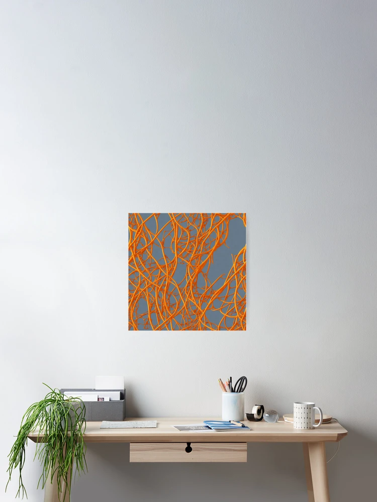 Thumbnail 2 of 3, Poster, Abstract Orange vines pattern designed and sold by Rothnaric.