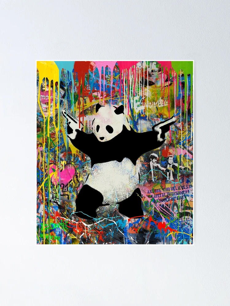 Panda with Guns（バンクシー）アートポスター Banksy Panda With Guns Graffiti Street Art Illustrations