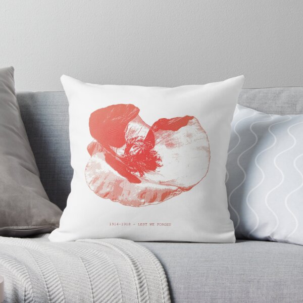 Lest we forget - Poppy for Remembrance Day Throw Pillow