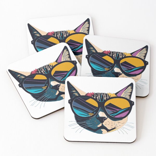 Item preview, Colourful Funky Cat with Sunglasses designed and sold by ancient-times.