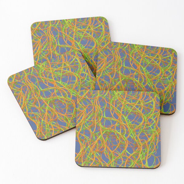 Item preview, Neon colors, abstract vines pattern designed and sold by Rothnaric.