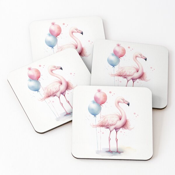 Artikelvorschau, Baby-Flamingo mit Ballon entworfen und verkauft von AuroraFantasy.