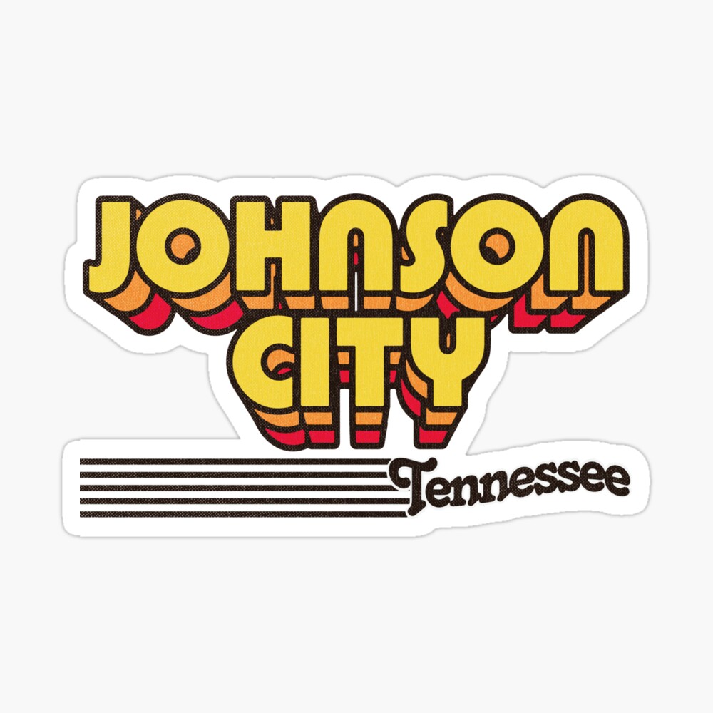 Johnson City, Tennessee | Retro Stripes Sticker