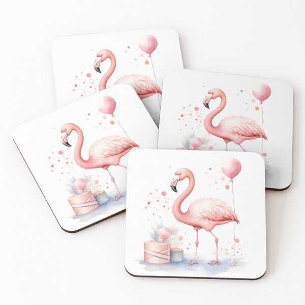 Artikelvorschau, Baby-Flamingo mit Ballon entworfen und verkauft von AuroraFantasy.