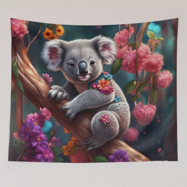 Item preview, Cute Koala bear in tree with flowers designed and sold by JackFreestone.