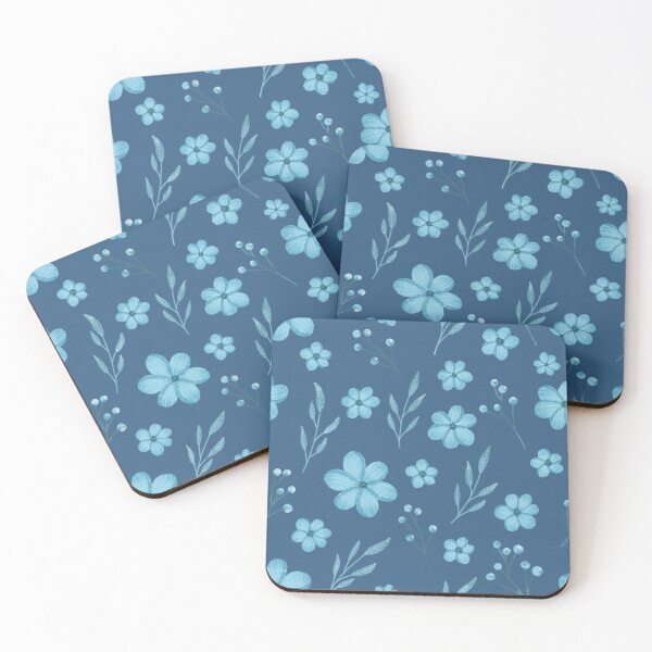Item preview, Blue garden simple floral pattern designed and sold by pinkyfish1010.