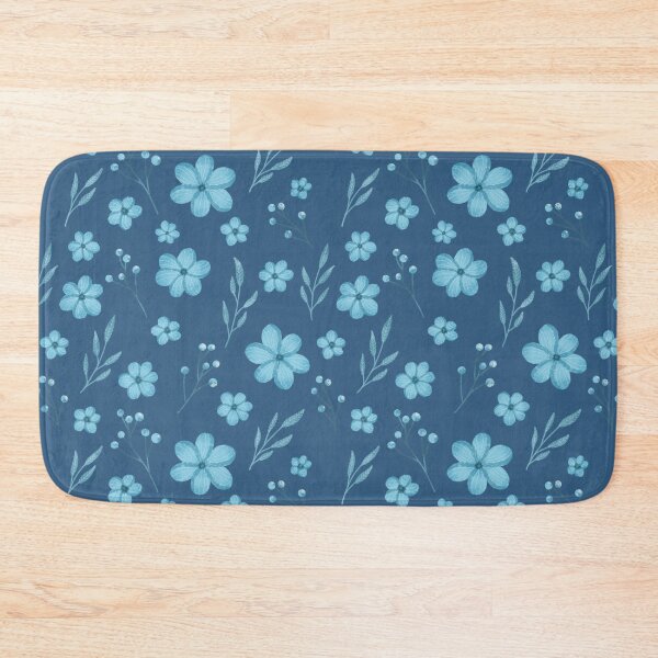 Item preview, Blue garden simple floral pattern designed and sold by pinkyfish1010.