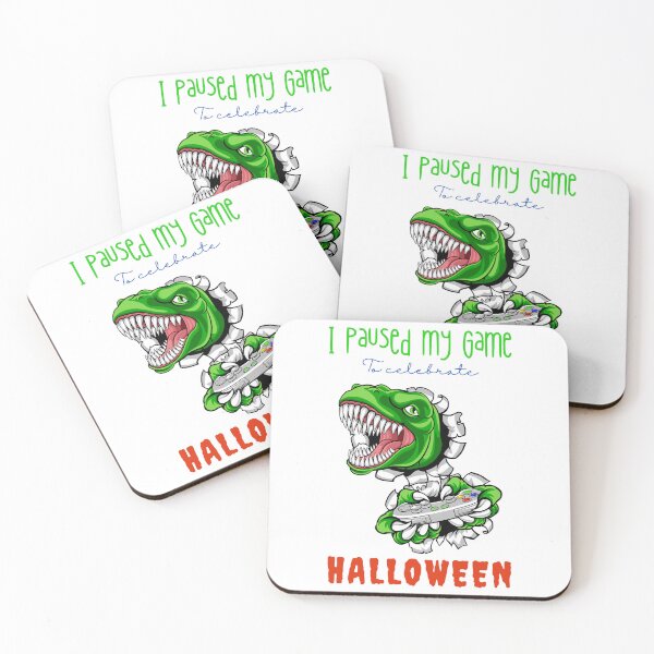 Item preview, I paused my game to celebrate halloween dinosaur gamer  designed and sold by JaneenPenny.