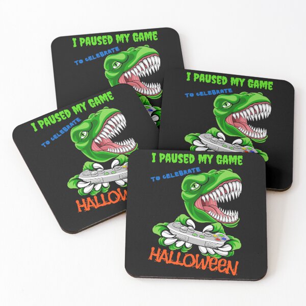 Item preview, I paused my game to celebrate halloween dinosaur gamer designed and sold by JaneenPenny.