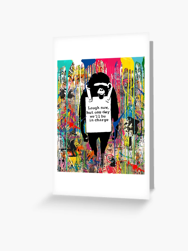 Banksy Animals Graffiti Stencil Art Collage Laugh Now Chimp Canvas Print  for Sale by WE-ARE-BANKSY