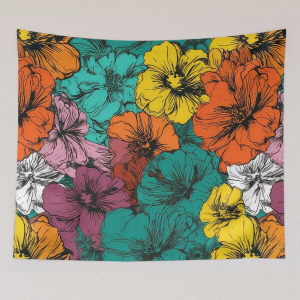 Artikelvorschau, Andy Warhol style flowers entworfen und verkauft von Pixel Playground.