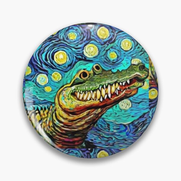 Item preview, Funny Alligator in Van Gogh Style Art designed and sold by Nature's Fancy.