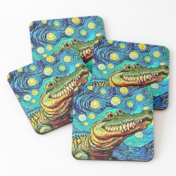 Item preview, Funny Alligator in Van Gogh Style Art designed and sold by Nature's Fancy.