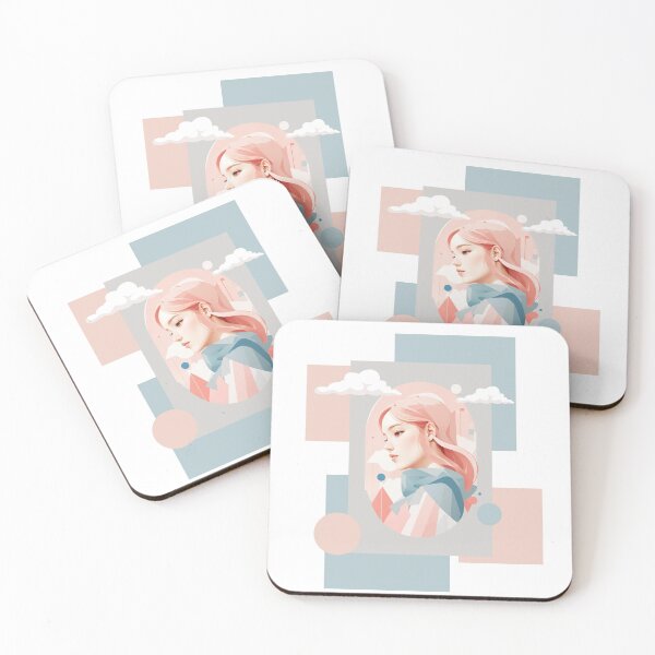 Item preview, Beautiful woman with pink hair, pastel tones designed and sold by Piano-pn.