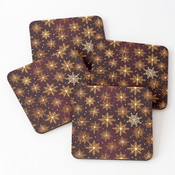 Item preview, Opulent Elegance: Goldleaf Glitter Butterfly and Snowflake Seamless Pattern designed and sold by AlienSkinEyes.