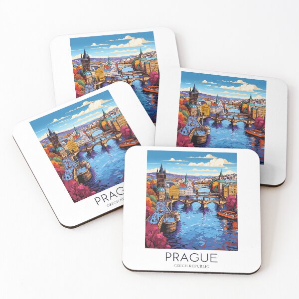 Item preview, A Pop Art Travel Print of Prague - Czech Republic designed and sold by StudioRedKoala.