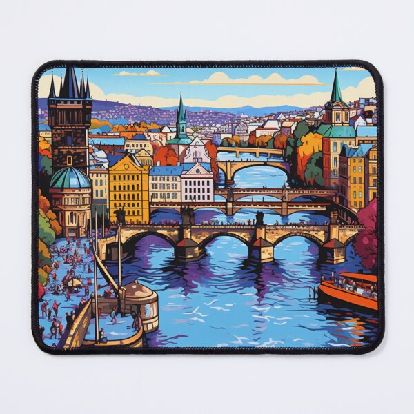 Item preview, A Pop Art Travel Print of Prague - Czech Republic designed and sold by StudioRedKoala.