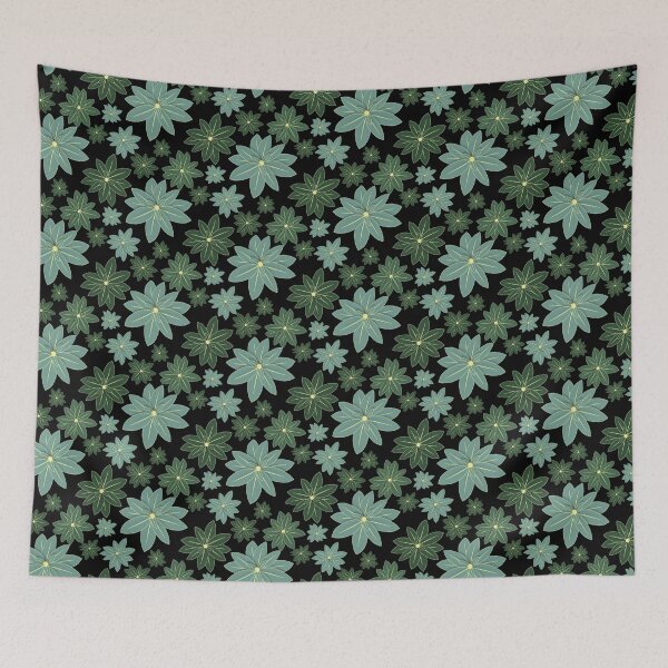 Item preview, Rhododendron Leaves on Black Half Drop Repeat 5748 designed and sold by Art in My Loft.