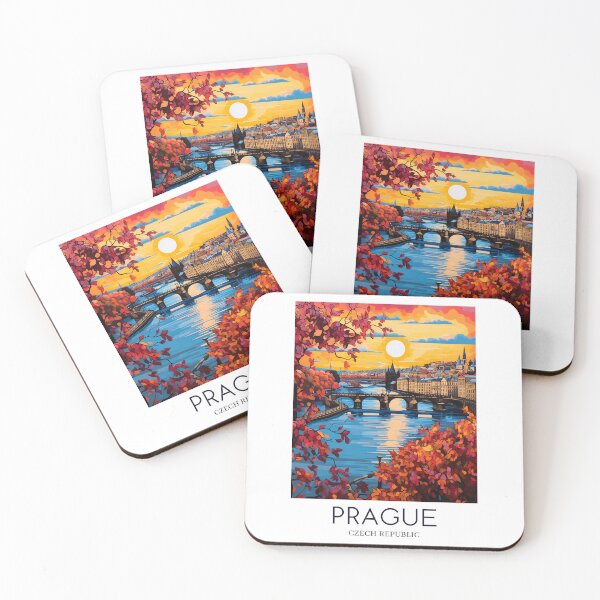 Item preview, A Pop Art Travel Print of Prague - Czech Republic designed and sold by StudioRedKoala.