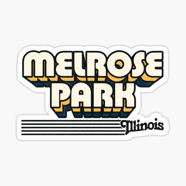 "Melrose Park, Illinois Retro Stripes" Sticker by retroready Redbubble