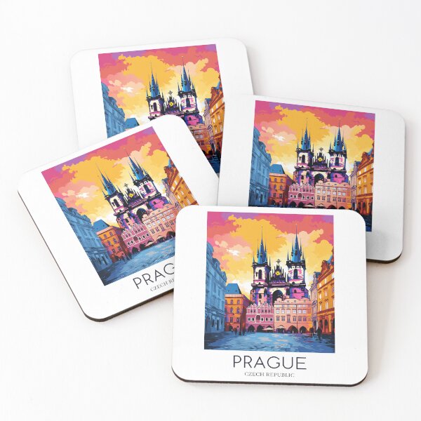 Item preview, A Pop Art Travel Print of Prague - Czech Republic designed and sold by StudioRedKoala.