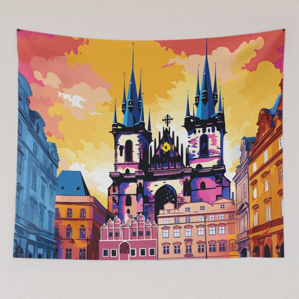 Item preview, A Pop Art Travel Print of Prague - Czech Republic designed and sold by StudioRedKoala.