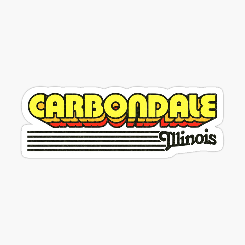 Carbondale, Illinois | Retro Stripes Sticker