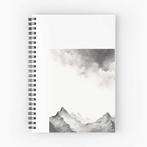 Item preview, a black and white photo of a mountain range designed and sold by Dark Fantasy Store.