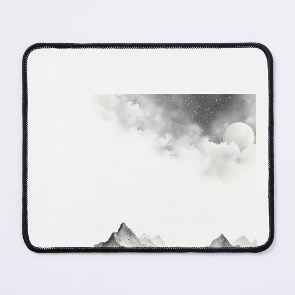 Item preview, a black and white photo of a mountain range designed and sold by Dark Fantasy Store.