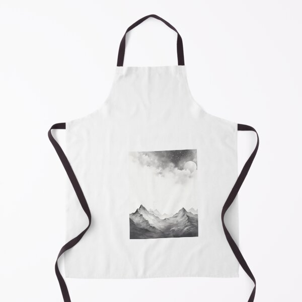 Item preview, a black and white photo of a mountain range designed and sold by Dark Fantasy Store.