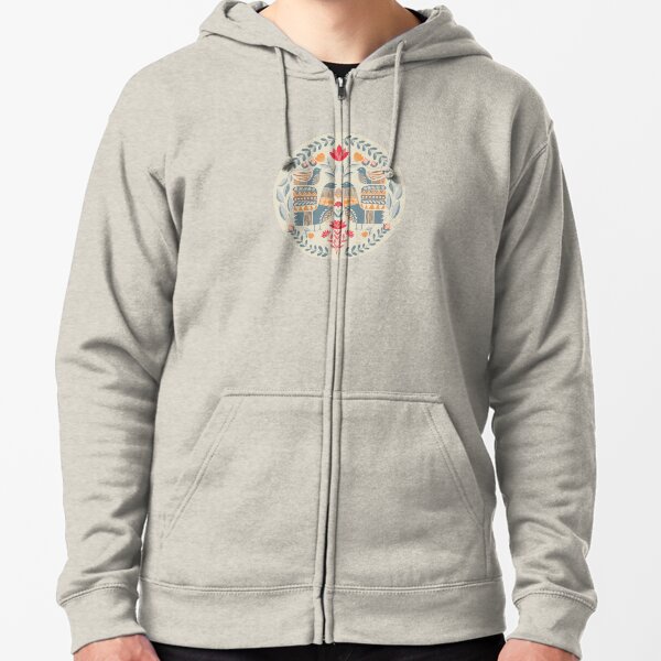 Folk Birds Zipped Hoodie