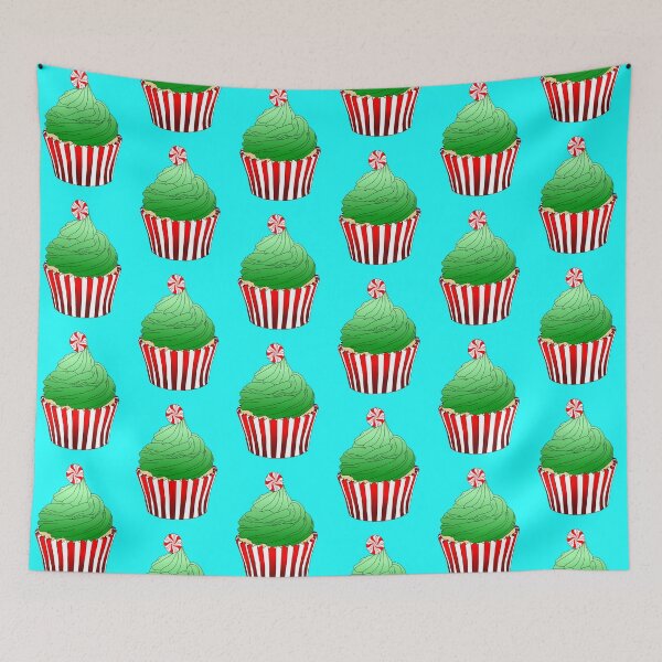 Item preview, Red and Green Peppermint Christmas Cupcake designed and sold by Deborah Camp.