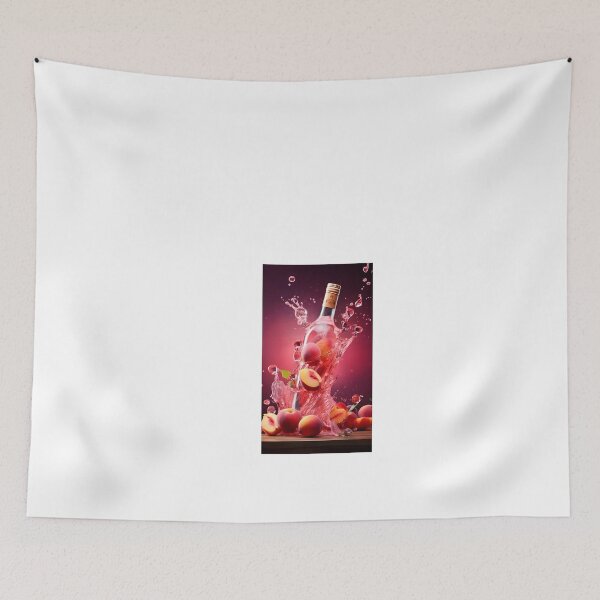 Item preview, a bottle of wine splashing into a pile of peaches designed and sold by Dark Fantasy Store.