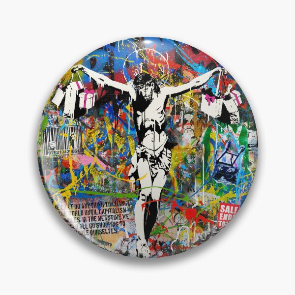 Item preview, Banksy Shopping Consumer  Jesus Pop Street Art Collage designed and sold by Teecha.